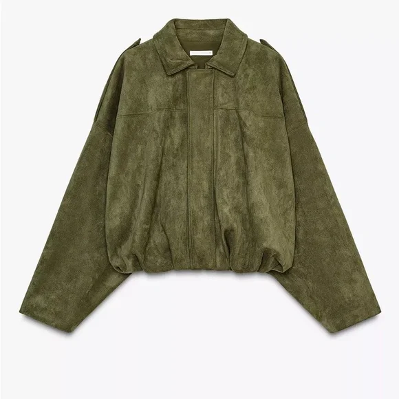 Zara Faux Suede Women's Bomber - Picture 3 of 6
